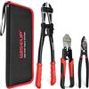 WISEUP Set di 3 pinze tagliabulloni, resistenti da 35,6 cm e mini tagliabulloni da 20,3 cm, con borsa per il trasporto, per tagliare facilmente serrature, filo spinato in acciaio, catene