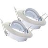 LEDLUX Set di 2 portalampada da incasso orientabile con molla, foro da 75 mm, per lampade LED GU10 e MR16 (bianco)