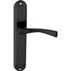 domino Romana Black - Maniglia per porta a forma di L, in alluminio, per porta della stanza, dell'ufficio, della cantina e delle porte interne