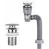 Dexpally Kit Scarico Lavandino Bagno Acciaio Inossidabile, Tubo Flessibile Allungabile (300-1000mm) con Pop-Up Antiodore & Prova Insetti, Montaggio Senza Strumenti, per Bagno e Cucina.(Grigio)