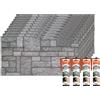 Izodekor - Pannelli da parete 3D in polistirolo, effetto pietra, per cucina, bagno, balcone, camera da letto, soggiorno, parete posteriore cucina, motivo: cortile sul retro, 10 pz., 4 tubetti di colla