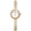 JewelryWe Orologio da Polso con Perle da Donna: Orologio da Polso al Quarzo Piccolo con Diamante Brillante Idee Regalo per lei