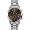 NUOVO Orologio al quarzo da uomo 44mm simulare cronografo con cinturino in acciaio inossidabile alla moda impermeabile minimalista orologio da uomo quadrante marrone