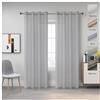 Miracle Home. Tende moderne ed eleganti in 2 pezzi (un pezzo incluso) per soggiorno e camera da letto con occhielli. Margarita. 145cm (anche) x 260cm (alto). Bianco