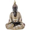 DRW Statuetta di Buddha in resina dorata, 30 x 20 x 11 cm