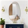 DAOYIJIAJU Specchio da parete irregolare, specchio moderno asimmetrico, unico specchio a forma strana, specchio organico dorato per soggiorno, bagno, camera da letto, ingresso, 85 x 52 cm