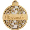 CandleSweetCandle -Pallina di natale personalizzata in legno con nome inciso al laser