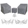 Baner Garden Patio Furniture Covers,Outdoor Furniture Cover Waterproof,Patio Furniture Set Covers for 3 Piece Outdoor Bistro,Patio Sofa Covers Set for 2 Chairs and Coffee Table,Grey