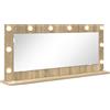 vidaXL Specchio per lavabo rettangolare rovere Sonoma 100 x 45 x 18 cm