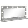 vidaXL Specchio per lavabo rettangolare grigio cemento 100 x 45 x 18 cm
