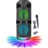 INOVALLEY Altoparlanti karaoke, Bluetooth V5.0, 450 W, 2 altoparlanti da 8 pollici, INOVALLEY KA03-XXL, luci LED