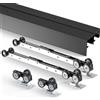 VEVOR Ferramenta per porte scorrevoli Kit binario per porte scorrevoli da 2,4 m per sistema a 2 ante