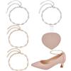 HOBBIESAY 2 paia di cinturini per scarpe con tacchi alti con strass oro/platino con tacchi alti, in lega, staccabili, per tenere i tacchi alti, multicolore