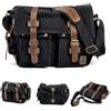 Generic Borsa messenger vintage in vera pelle di tela, grande borsa a tracolla per computer portatile, per escursioni, campeggio, viaggi