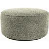 Konte.Design Pouf artigianale di design CAPRI Ø 70 cm Made in Italy in tessuto effetto bouclé color metallo con piedini, personalizzabile