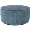 Konte.Design Pouf artigianale di design CAPRI Ø 70 cm Made in Italy in tessuto melange azzurro con piedini, personalizzabile