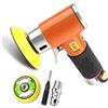 OUTFYT Mini Metal Burnishing Machine Orbital 1inch 2inch 3inch Air Sander Pneumatic Polishing Grinding Tools Buffer Dual Action Polisher For Car ,Alte prestazioni(Orange machine)