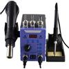 QAXRZCUCD Stazione Di Rilavorazione For Saldatura SMD Con Display Digitale 2 In 1 Da 60 W, Pistola Ad Aria Calda, Saldatore, Dissaldatore, Strumenti Riparazione Veloce E Preciso(PURPLE)
