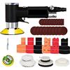 OUTFYT Levigatrice pneumatica Lucidatrice 2/3 pollici Tampone for lucidatura Set di dischi in spugna Smerigliatrice for for binari for auto ,Alte prestazioni(F Black set 94pcs)