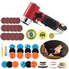 OUTFYT Mini Metal Burnishing Machine Orbital 1inch 2inch 3inch Air Sander Pneumatic Polishing Grinding Tools Buffer Dual Action Polisher For Car ,Alte prestazioni(Red set)