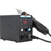 LOIRIIC Stazione di rifinitura ad aria calda 858D, 220 V SMD, stazione per saldatura con pistola termica, stazione di saldatura ad aria calda, stazione dissaldante, 100-500 °C, temperatura, display a LED,