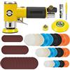 OUTFYT 2 pollici / 3 Mini orbitale Air Sander Pneumatico Pulisolatrice Tools Buger Dual Action Paleisher for auto ,Alte prestazioni(HF-942 Deflection)