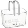 YuWangg Cestino per Doccia,Cestino per Doccia Trasparente Portatile,Cestino per Doccia Portatile,Cestino portaoggetti per Doccia in plastica,Grande capacità, design cavo, adatto a bagni, cucine e dormitori