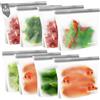 ReaGold 8 Pezzi Sacchetti Freezer Riutilizzabili, Sacchetti Alimenti Richiudibili, Sacchetti per Alimenti Senza BPA Sacchetti Sandwich Riutilizzabili, Sacchetti in Silicone per Frutta, Verdura, Carne