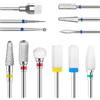 Carehabi 12 Pezzi Ricamo Levigatrice Unghie Professionale Punta Levigatrice Chiodo Ceramica Per Rimuovere Gel e Cuticole