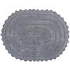DII Crochet Collection Reversible Bath Mat, Large Oval, 21x34, Gray