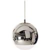 CAPXXIN Lampada a sospensione a sfera in vetro elettrolitico moderno industriale, lampadario a sfera a specchio cromato sferico, lampada a sospensione a soffitto cavo regolabile per isola cucina, sala da