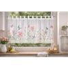 KAMACA Tenda da bistrò con passanti, tenda corta da cucina, trasparente, con passanti in voile, pizzo (altezza x larghezza 60 x 140 cm, Theresia)