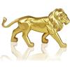 QLFJ-FurDec Decorazioni per la Casa Scultura di Statue di Leoni, QLFJ-FurDec Ornamento Decorativo in Poliresina Fatto a Mano, Oro Statuetta di Animali Selvatici da Collezione per Ufficio, Desktop(19,5x6x13cm)