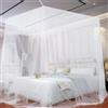 Uoimky Zanzariera Letto, 220 x 210 x 200 cm Grande zanzariera da letto matrimoniale Zanzariera a Baldacchino Quadrata Facile da Installare Protezione Repellente Insetti, Bianco