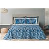 fashion home Pagano Copriletto Una Piazza e Mezza in Cotone Piquet Leggero, Copritutto Multiuso Floreale, Copridivano Estivo Primaverile Traspirante, Colore Ottanio