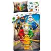 Halantex Lego Ninjago Team Copripiumino Singolo 140x200 + Federa 100% Cotone Regalo