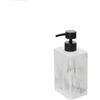 Generico Set Accessori Bagno 4 Pezzi Con Dispenser Sapone Liquido, Bicchiere Porta Spazzolini, Porta Saponetta E Porta Scopino WC In Poliresina Effetto Marmo Bianco Della Linea Marmo (DISPENSER PORTASAPONE)
