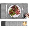 KitchenBoss Tovagliette Americane Lavabili e Sottobicchieri: Set di 6 Tovaglietta Colazione Plastica Bifacciale Non-scivolose Impermeabile Resistenti Tovagliette PVC