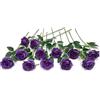 Laelfe 12 Pcs Rose Finte per Decorazioni, Bouquet Fiori Finti di Rosa con Steli Lunghi, Rose Artificiale per Composizioni di Nozze Casa Giardino Partito Decorazioni Floreali (Viola)