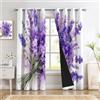 Generic Tende Oscuranti Per Interni 2 Pezzi, 70L X 160A Cm, Tende Camera Da Letto Lavanda Semplice Con Anelli, Tenda Piante Da Fiore Moderne, Tenda Termica Isolante Freddo Per Soggiorno Cameretta, Bianco