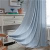 Sutuo Home Tende bohémien per camera da letto e sala da pranzo, filtra la luce, stile vintage chic, con nappe per finestra, con ricamo bohémien, tasca per asta, 1 pannello, 132 x 274 cm (larghezza x