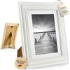 Mein Landhaus Vintage Cornice Stoccolma Im Shabby Chic Design Cornice in Bianco con Vetro - bianco, 30x40 cm