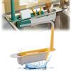 VIDSTW Porta Spugne Lavello Cucina 32-38CM Scalabile Porta Spugna Cucina Lavello Organizer Lavello Cucina Portaspugne per Lavello Cucina Porta Spugne Cucina per Disporre Stracci Spugne (Giallo)