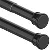 Aiitomg Asta per tenda da doccia, lunghezza 300 cm, senza fori, asta telescopica allungabile, per bagno, camera da letto, colore nero (85-265 cm, diametro 32 mm)