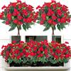 Laelfe Fiori Finti da Esterno - Finti di Impazienti Artificiale Piante Finte Resistente ai Raggi UV Fiori Artificiali per Esterni Interni, Decorazioni per Casa, Balcone, Giardino (2 Mazzi, Rosso)
