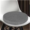 ELYSYSRL Cuscini Rotondi per Sedie Cucina 30/35/40/45/50cm Cuscini per Sedie Antiscivolo per Sedie da Pranzo,Esterno, Giardino, Cucina, Ufficio, Soggiorno(Grigio,40x40x3cm Thick)
