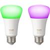 Philips Hue White and Color Ambiance Lampadina Smart Led, Bluetooth, Dimmerabili, E27, 9.5 W, 2 Pezzi