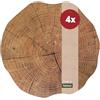 matches21 HOME & HOBBY matches21 - Set di 4 tovagliette all'americana, motivo tronco d'albero, effetto legno, colore marrone Rotondo Ø 38 cm plastica lavabile