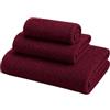 Corredocasa Set 3 Asciugamani Bagno in 100% Spugna di Cotone Qualità Premium, Made in Italy - Viso, Ospite e Telo Doccia - Lavabile in Lavatrice - Hotel, B&B e Palestre - Morbidezza Professionale Bordeaux
