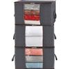 Lifewit 3 Pezzi 90 L Scatole per Vestiti, Scatola per Armadio Pieghevole, Contenitori per Armadio Salvaspazio, Contenitori Sottoletto, Scatoloni Trasloco per Coperte, Biancheria da Letto, Grigio